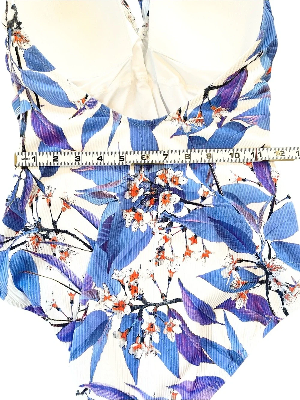 Gottex Sakura One-Piece Halter Neck Swimsuit in Blue Multi Size 14